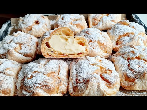 Видео: Traumhaft leckere BLÄTTERTEIG  BRANDTEIG KRAPFEN mit zarter Vanille Creme / Ленинградское пирожное