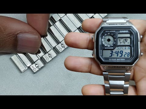 Видео: Регулировка ремешка Casio Royale. Регулировка ремешка Casio Youth AE1200WH. Регулировка браслета ...