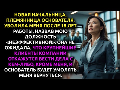 Видео: Племянница БОССА уволила меня после 18 лет работы. Но КРУПНЫЕ клиенты отказались работать без меня.