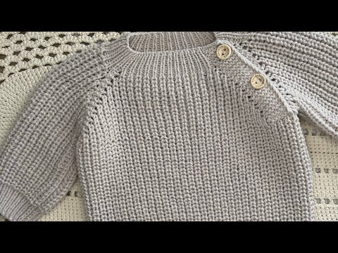 Видео: МК вязание джемпера для самых маленьких детей от 0 до 3 месяцев. 4 часть