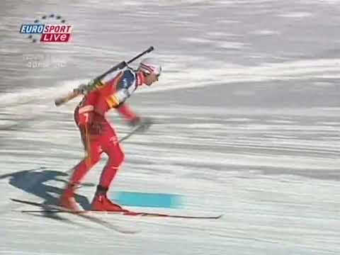 Видео: БИАТЛОН. КМ 2004-05. Чезана Сан-Сикарио (Италия). Мужчины. Индивид гонка 20 км. Eurosport.09.02.2005