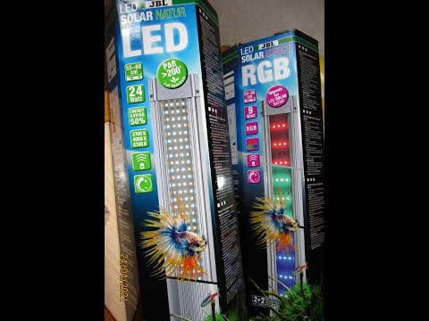 Видео: Сравнительный обзор светодиодных светильников JBL Solar Nature@ RGB RivalAqua, Senturio Standart