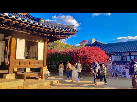 Видео: Огромная осенняя фолие Сеула! Прогулка по деревне Намсангол Ханок