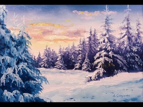 Видео: 🔝 ХуДоЖнИкИ | Лес зимой | Как написать зимнюю картину маслом | Александр Григорьев
