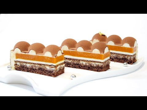 Видео: Муссовый торт с велюром "ОБЛЕПИХА-ШОКОЛАД" ✧ Mousse cake with velours ✧ Пошаговое исполнение.