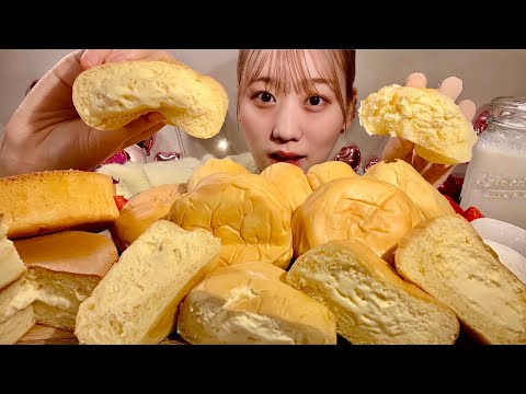Видео: ASMR хлеб со сливками кремовый шифоновый бисквит Крем Дайфуку【Mukbang/ Eating Sounds】