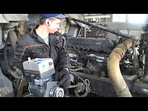 Видео: Двигатель OM457 Mercedes. Компрессор кидает масло. Mercedes Axor / Камаз 5490 NEO. Устраняем причину