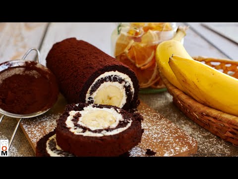 Видео: Банановый рулет без муки