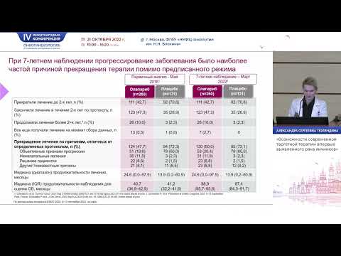 Видео: Возможности современной таргетной терапии впервые выявленного рака яичников. Тюляндина А. С.