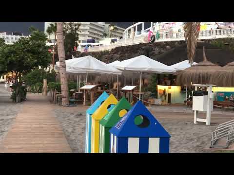 Видео: Испания Тенерифе Коста Адехе пляж Playa del Bobo