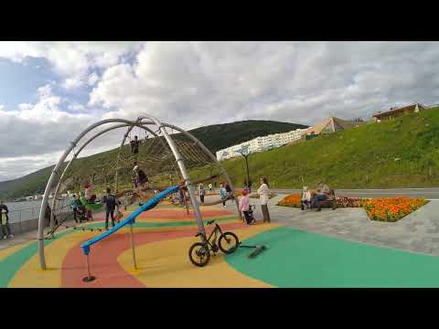 Видео: Магадан.  "Парк Маяк" и набережная "Северное Сияние", сквер "Морской".  27 августа 2023 г.