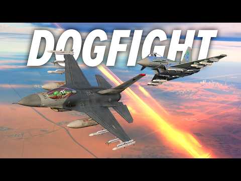 Видео: Воздушный бой F-16 Viper против Eurofighter Typhoon | DCS World