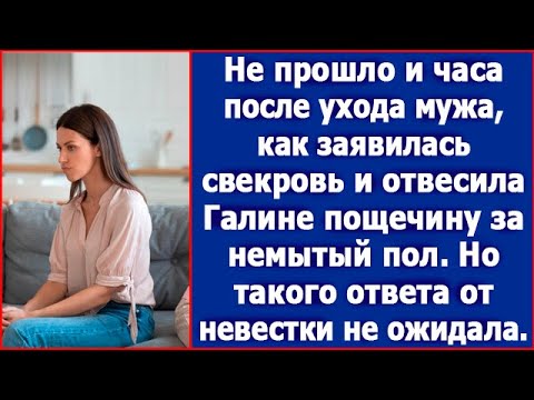 Видео: Не прошло и часа после ухода мужа, как заявилась свекровь и отвесила Свете пощечину.