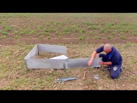 Видео: Грядка из плоского шифера за 6 минут! Очень легкое крепление. Стойка стыковочная для грядок.