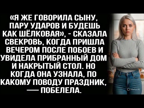 Видео: «Я же говорила сыну, пару ударов и будешь как шёлковая», — сказала свекровь, но через пару минут...