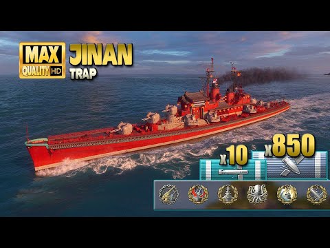 Видео: Крейсер Цзинань с огромной драмой 400к урона - World of Warships