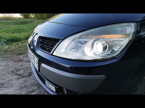 Видео: Рено Сценик 2 - LED лампы в ближний свет!!!