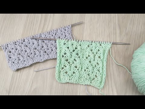 Видео: Красивый  и несложный ажурный узор. Вязание спицами.