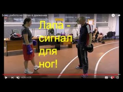 Видео: Бокс: работа на лапах в движении (English subs)