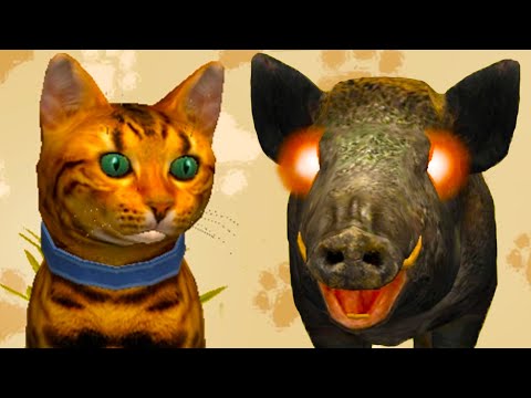 Видео: Симулятор КОТА и КОШКИ и с Кидом #11 Охота на босса КАБАНА. Бенгальская порода Кида на пурумчата