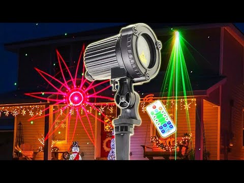 Видео: Лазерный R & G уличный проектор ESHINY / ESHINY Laser R&G Outdoor Projector