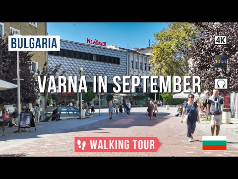 Видео: Прогулка по Варне, Болгария Сентябрь 2025 🏖️ Черноморский город в 4K