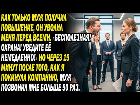 Видео: Муж повысил и уволил «Бесполезна!». Через 15 мин 50 панических звонков от него...😈📞