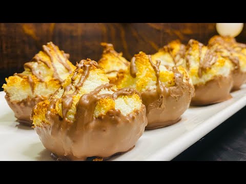 Видео: МакарУнс Кокосовое печенье в шоколаде! Мягкое и сочное печенье Кокосанка БЕЗ Муки