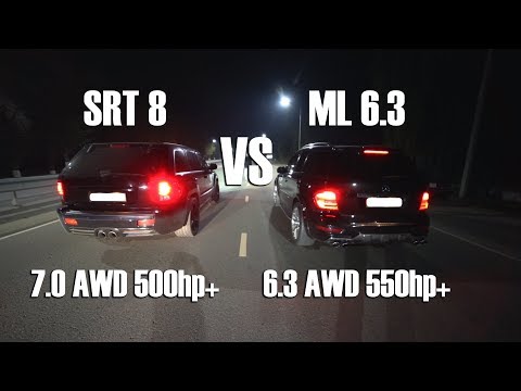 Видео: БИТВА ТЯЖЕЛОВЕСОВ (MB ML63 AMG 550hp+ vs JEEP SRT 8 500hp+) (CROWN ATHLETE vs BMW E60 535 BiTurbo)