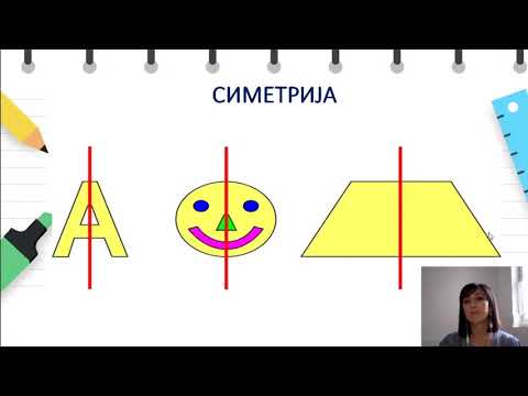 Видео: II одделение - Математика - Наоѓа симетрија кај 2D формите и ја црта оската на симетрија