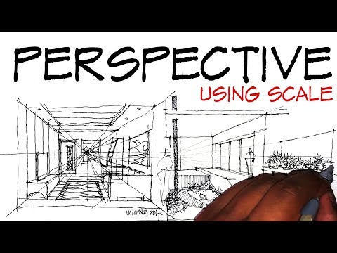 Видео: Перспектива с использованием масштаба — Architecture Daily Sketches