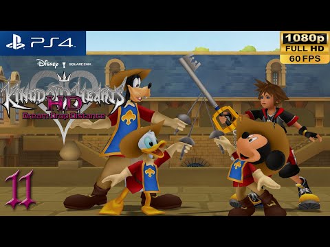 Видео: PS4 Kingdom Hearts Dream Drop Distance Прохождение HD 11 Country of the Musketeers (Сора)