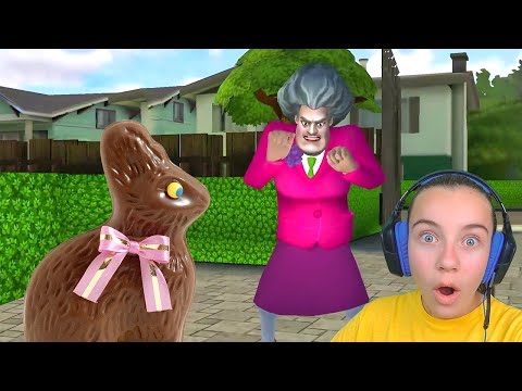Видео: МИСС ТИ КУПИЛА ПАСХАЛЬНОГО КРОЛИКА Злая Учительница Scary Teacher 3D