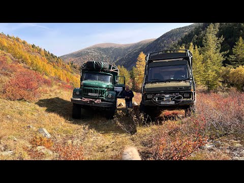 Видео: Zil 131-Бабай. Unimog offroad.  Хакасия!!