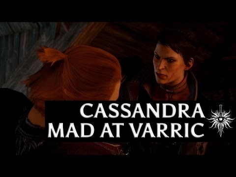 Видео: Dragon Age: Inquisition — Кассандра злится на Варрика за ложь о Хоуке (все сцены)