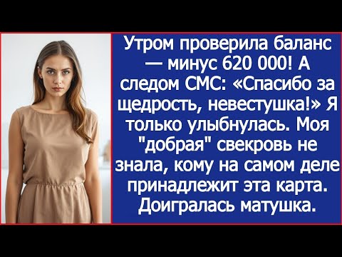 Видео: Утром проверила баланс — минус 620 000! А следом СМС_ «Спасибо за щедрость, невестушка!»