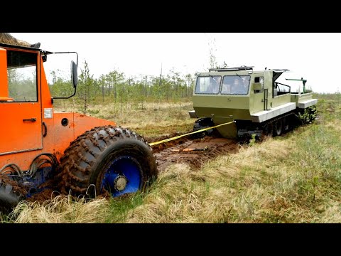 Видео: Вездеходы ГИДРОТРАК и ТРОМ-17.  Битва на тяжёлом болоте.