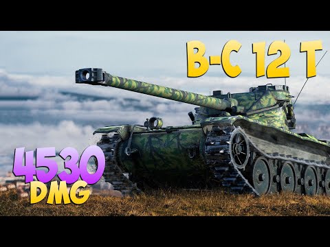 Видео: B-C 12 t - 4 Фрагов 4.5K Урона - Учебный! - Мир Танков