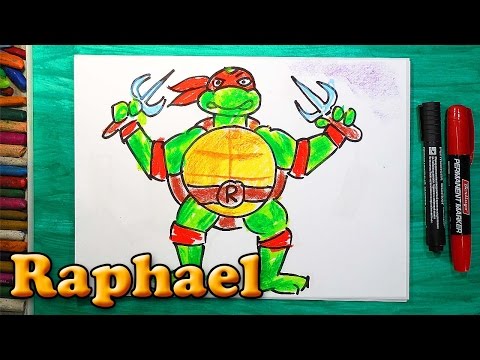 Видео: Как нарисовать Черепашку Ниндзя Рафаэля, How to draw ninja turtles Raphael