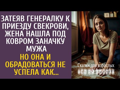 Видео: Затеяв генералку к приезду свекрови, жена нашла под ковром заначку мужа… Но не успев обрадоваться…