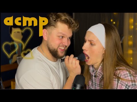 Видео: АСМР 👩🏼‍❤️‍💋‍👨🏼 макияж на 14 февраля от парня