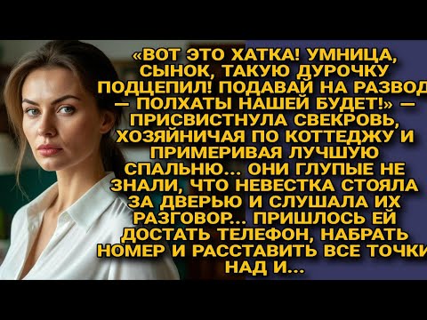 Видео: Свекровь делила коттедж — не знала, что невестка всё слышит... и записывает...
