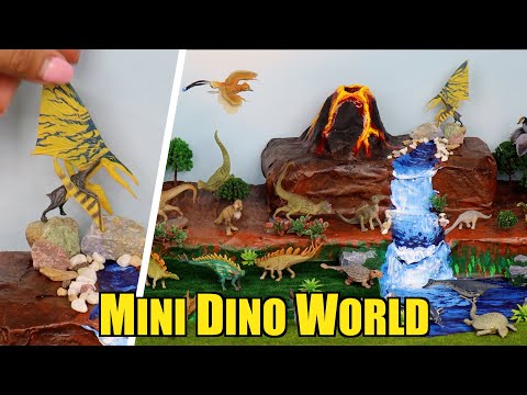 Видео: Мини-динозавр ДОИСТОРИЧЕСКИЙ МИР Диорама с извергающимся вулканом!