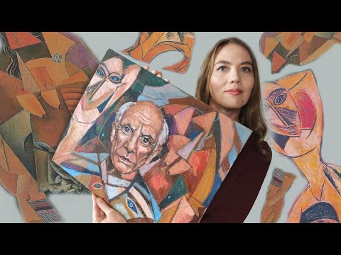 Видео: Пикассо. Портрет масляной пастелью.