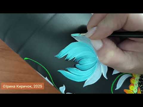 Видео: Петриківський розпис з вишивкою від @Kyrychok_art 