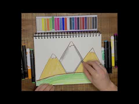 Видео: Урок рисования для детей от 3 лет. Рисуем Горы!