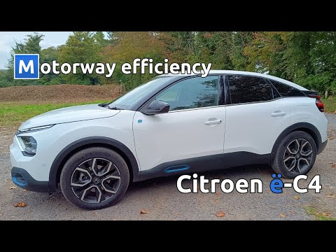 Видео: Эффективность движения Citroen e-C4 по автомагистрали/шоссе (с включенным отоплением)