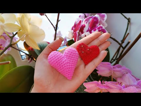 Видео: Сердечко крючком / Heart crochet / Брошь сердце