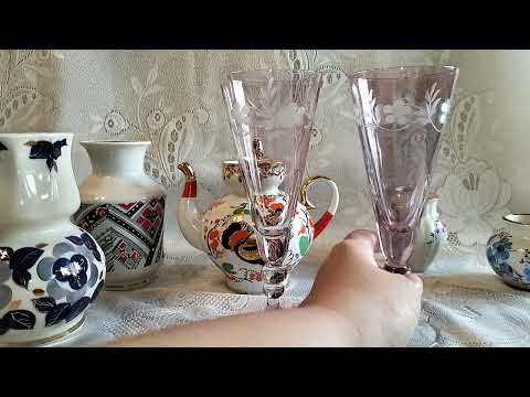 Видео: Находка с мусорки). Фужеры свадебные. Чайник петушки ЛФЗ и вазы малютки