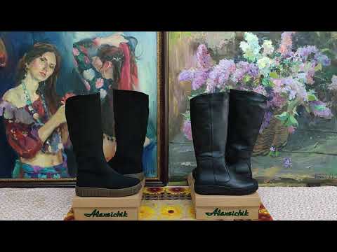 Видео: Зимние женские сапожки 41,42,43 размера из натурального мягкого замша и кожи на прочной подошве
